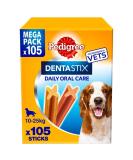 Pedigree DentaStix Daily Dental Chews Medium Dog 10-25kg 105 Sticks - Buy Online on GoSupps.com