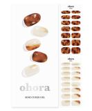 Ohora Semi Cured Gel Nail Strips - Amber Nuance | Easy Application Long Lasting Salon-Quality | Brown Patterned | Compatible with UV/LED Lamps | Includes Prep Pads Nail File & Wooden Stick - Buy Online on GoSupps.com