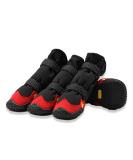Waterproof Dog Shoes for Medium Dogs | 4-Piece Non-Slip Paw Protection with Adjustable Reflective Velcro - Red & Black - Buy Online on GoSupps.com