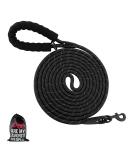 Plutus Pet Long Rope Dog Lead - 9m Reflective Nylon Training Lead for Small Medium Large Dogs - Heavy Duty, Comfortable Padded Handle - Black - Buy Online on GoSupps.com