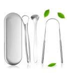 Buy Xixiran Stainless Steel Tongue Scraper Set - 3 Metal Cleaners for Adults | Best Tongue Brush for Oral Hygiene - Buy Online on GoSupps.com