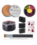 Mysense 3.5oz Nose and Scar Wax SFX Makeup Kit for Halloween Stage & Zombie Effects - Includes 6 Body Paint Colors, Spatula, Fake Blood Gel, Tatooes, Stipple Sponges - Buy Online on GoSupps.com