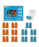 Soft Foam Earplugs (12 Pairs) with Case | Noise Reduction for Sleep Travel Concerts & More | SNR 38dB - Blue/Orange - Buy Online on GoSupps.com