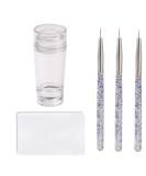 Famidiqgo 3-Part Nail Art Stamp Set - French Pointed Nail Stamp Clear Jelly Stamper & Brushes for DIY Nail Studio - Buy Online on GoSupps.com