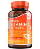 High Strength Vitamin C 1000mg & Albion Zinc 15mg Tablets - 7 Month Supply - Immune Support - 210 Vegan Tabs - Buy Online on GoSupps.com