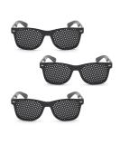 3 Pieces Eye Trainers: Perforated Glasses for Vision Improvement & Relaxation | Foldable & Comfortable Black Raster Glasses - Buy Online on GoSupps.com