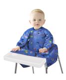 Vicloon Baby Bibs with Sleeves | Waterproof Feeding Bibs Apron | Unisex Baby Drool Bandana | Dark Blue | 6 Months to 3 Years - Buy Online on GoSupps.com