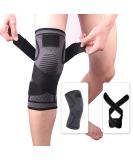 Knee Compression Sleeve for Men & Women - Best Knee Brace for Running Gym & Injury Recovery | Pain Relief & Support - Black L - Buy Online on GoSupps.com