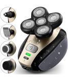 Telfun 5-in-1 Electric Razor for Men - Wet/Dry Rechargeable Rotary Shaver - 5D Floating Heads - Cordless Grooming Kit - Beard/Nose/Ear/Body Hair Trimmer - Face Cleaning Brush - Gifts for Men/Dad - Gold - Buy Online on GoSupps.com