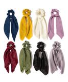 8 pieces chiffon hair hair tie bowknot satin silk hair band elastic ponytail brackets hair jewelry for women girls (deep colors) - Buy Online on GoSupps.com