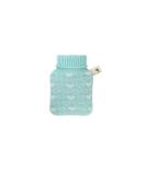 Hugo Frosch Mini Hot Water Bottle 0.2L | Knitted Cover Mint Hearts | Eco-Friendly & Perfect for Comfort - Buy Online on GoSupps.com