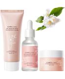 Camellia Skin Care Sets for Teenage Girls - 3PCS Pamper Gift Sets with Cleanser, Serum, and Cream for Moisture and Elasticity - Buy Online on GoSupps.com