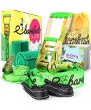 Barefoot Slackline 50ft (15m) Kit! Complete Set Including Slackline, Ratchet, Training Line, Bark Protectors & Instructions! 3 Colors Available Neon Green - Buy Online on GoSupps.com