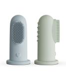 Moonkie Baby Toothbrush Finger Toothbrush Oral Cleaner Kit (Cloud/Mint) - Set of 2 | Suitable for Babies 3 Months and Up - Buy Online on GoSupps.com