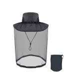 Midge Head Net Hat - Grey Nylon Mosquito Head Net with Hat for Outdoor Activities - Buy Online on GoSupps.com
