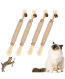 Tsathoggua 4 pcs Matatabi Silvervine Chew Sticks Natural Cat Chew Toy Catnip Toy for Cats Cat Sticks Cat Teeth Nip Cat Teeth Cleaning Kitty Dental Chew Stick Kitten Teething and Stress Release