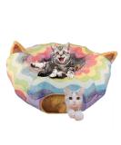 HOMEYA Cat Dog Tunnel Bed with Mat | Collapsible 3 Way Cat Tube Condo Play Toy | Peek Hole & Fun Ball | Indoor Outdoor Interactive Hideout Exercising House | Toys for Pet Kittens Kitty | Multi-colored Full-Moon - Buy Online on GoSupps.com