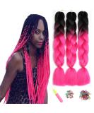Showjarlly Kanecalon Hair Extensions - Ombre Jumbo Braid 24 | Kanecalon Braids Box Hair 61cm African Hair | International Shipping Available - Buy Online on GoSupps.com