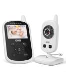 GHB baby monitor with camera video baby monitor 2.4 GHz Intercoming function eco mode night vision temperature sensor sleep songs long battery life 480p white and black - Buy Online on GoSupps.com