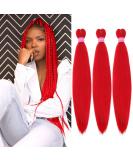 MSCHARM Pre Stretched 26in Red Braiding Hair 3 Packs - High Temp Synthetic Yaki Texture Extensions for Women - Buy Online on GoSupps.com