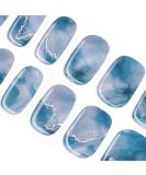 Danni & Toni Half Hardened Gel Nail Films - Blue Marble Glossy UV Nail Stickers | Self-Adhesive Nail Design Wraps (28 Pack) - Marble Canyon - Buy Online on GoSupps.com