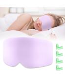 Sleep Mask & Hearing Protection Set - 1 Sleep Mask + 4 Ear Plugs | Soft Breathable Adjustable Travel Goggles for Men & Women - Purple - Buy Online on GoSupps.com