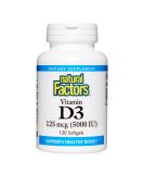 Natural Factors Vitamin D3 125 mcg (5000 IU) â€“ Boost Immunity & Bone Health | 120 Softgels - Buy Online on GoSupps.com
