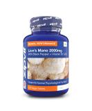 Lions Mane Mushroom Extract 2000mg 120 Vegan Tablets with Black Pepper and Vitamins B1 & B5 Contributes to Psychological Function Mental Performance and Reduces Tiredness and Fatigue. Lion's Mane 2000mg - 120 Tablets - Buy Online on GoSupps.com