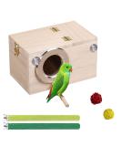 Tfwadmx Parakeet Nesting Box for Parrots - Wooden Breeding Nest for Lovebirds, Cockatoo, Budgie, Finch, Canary (9.8x5.1x5.1) - Buy Online on GoSupps.com
