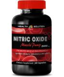 Muscle Pump Pre Workout - 2400mg Nitric Oxide Supplement for Extreme Strength - Natural Nitric Oxide Pills for Men - 60 Capsules - Buy Online on GoSupps.com