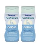 Coppertone Pure and Simple Zinc Oxide Mineral Sunscreen Lotion SPF 50 - Hypoallergenic - 6 Oz (Pack of 2) - Buy Online on GoSupps.com