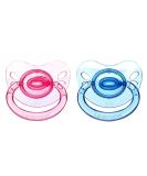 Shop Landofgenie Adult Size Pacifier - Large Shield Gloss Transparent Design - 2 Pack (Blue & Pink) | International Shipping Available - Buy Online on GoSupps.com