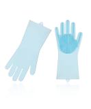 VGO Silicone Brush Scrubber Gloves - Reusable Dishwasher Cleaning Sponge Gloves Heat-Resistant L Size Blue (1 Pack) - International Shipping Available - Buy Online on GoSupps.com