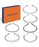 Hanyousheng 6 pieces metal hair band black wave metal headband hair ripe unisex multi-style hair bands for men women for outdoor sports yoga - Buy Online on GoSupps.com