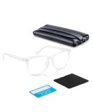 COOLOO Blue Light Blocking Glasses Gaming Computer Glasses Anti Glare Headache Eyes Strain Glasses with Blue Light Filter Super Light Weight Fashion 02-transparent - Buy Online on GoSupps.com