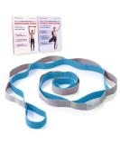sport2people Stretching Strap for Yoga & Flexibility - 12-Loop Stretch Band for Rehabilitation - Includes 2 Free Exercise Ebooks - Recommended by Physical Therapists - Blue-Gray - Buy Online on GoSupps.com