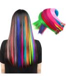 Colorful 20 I Tip Hair Extensions Kit - Long Synthethic Micro Link Feather Hairpieces in Party Colors - Heat Resistant Microlink Hair Accessories - Buy Online on GoSupps.com