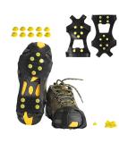 Willceal Ice Cleats - Rubber Snow Shoe Spikes with 10 Steel Studs for Traction | Yellow Medium - Buy Online on GoSupps.com