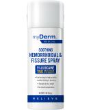 Myderm Medical Soothing Hemorrhoidal & Fissure Spray 3oz - Maximum Strength 5% Lidocaine with Phenylephrine HCl - Fast-Acting Pain Relief Spray for Hemorrhoids - Made in USA - Buy Online on GoSupps.com