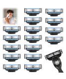 Abiemuce Mach 3 Razor Blades - 16PCs with 2 Holders | Men's Razor Blades for Gillette Mach3 - Buy Online on GoSupps.com