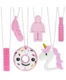 Colon chain for children 6 pieces of sensory chewing necklace silicone bite ring for baby autism toys for boys and girls perfect for children with ADHD teeth biting fingernails (pink) - Buy Online on GoSupps.com