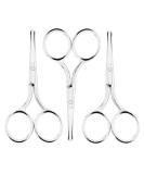 WLLHYF 3 Pcs Nose Hair Scissors Facia Eyebrow Mustache Ear Hair Grooming Trimming Scissors Stainless Steel Professional Small Beard Nail Cuticle Eyelashes Beauty Scissors for Men Women(Silver) - Buy Online on GoSupps.com