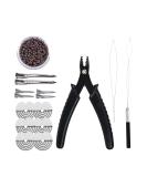 Premium Hair Extension Set - Microring Pliers Nano-Rings 500 Brown Pieces for Effortless Hair Styling - Buy Online on GoSupps.com