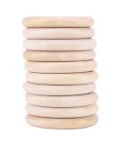 Garosa Wood Teething Rings - Set of 10 | Baby Teether Bracelet DIY Craft | Teething Relief Accessories for Infants | Wooden Pendant Connector - Buy Online on GoSupps.com