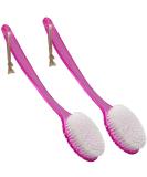 Curved Long Handle Back Bath Brush 2 Pack - Medium Stiff Bristles for Exfoliation - Shower Scrubber for Men & Women - Buy Online on GoSupps.com