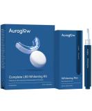 Auraglow LED Teeth Whitening Kit with Whitening Pen - Professional At-Home Teeth Whitening Solution - Buy Online on GoSupps.com