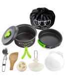 Gold Armour 10-Piece Camping Cookware Mess Kit - Lightweight & Durable Backpacking Gear for Hiking Outdoors - Compact Cookset with Pot, Pan, and Bowls - Green - Buy Online on GoSupps.com