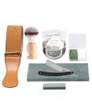 Grandslam Shaving Straight Razor Kit - Premium Steel Cutthroat Razor Leather Strop Brush Bowl & Soap | Perfect Gift for Men - Buy Online on GoSupps.com