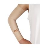 MGANG Lymphedema Compression Arm Sleeve for Women Men Opaque 15-20 mmHg Compression Full Arm Support with Silicone Band Relieve Swelling Edema Post Surgery Recovery Single Small (Single) Beige (15-20 Mmhg With Silicone Band) - Buy Online on GoSupps.com