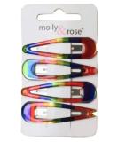 Rainbow Striped Hair Clips - 4pcs 5cm Set for Ladies Girls & Women - International Shipping Available - Buy Online on GoSupps.com